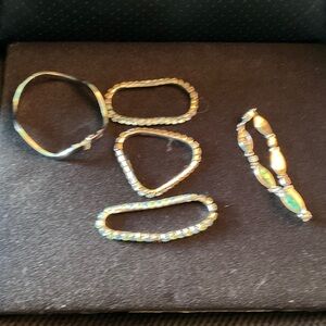 Five costume bracelets, with abalone and crystal